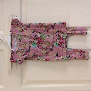 Little bum bums floral unicorn bamboo pajama set Size 2t GUC